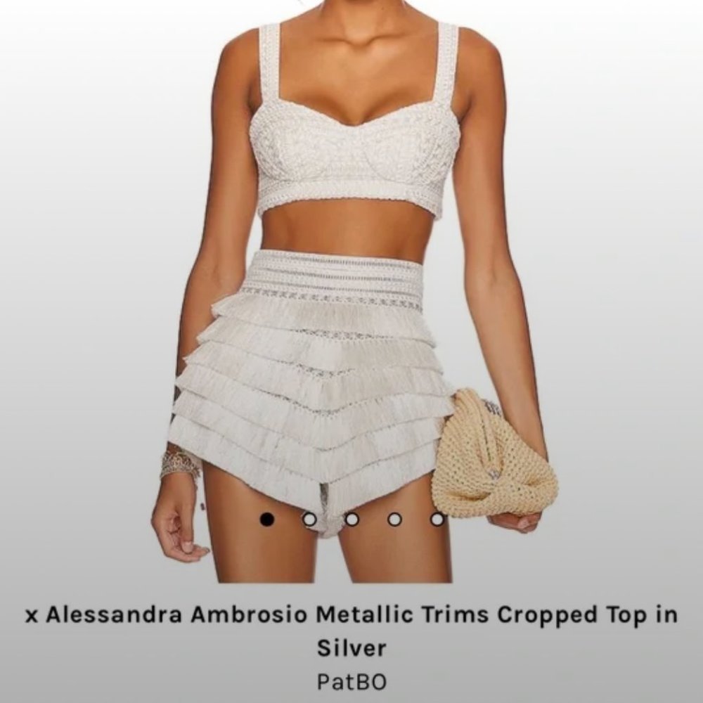 PatBO tops: PatBO x Alessandra Ambrosio Metallic Crop Top